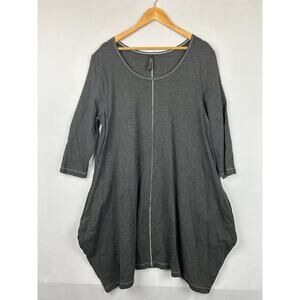 Porto Lagenlook Gray Long Sleeve Dress Pockets GA106178-1 Size 3 or US L